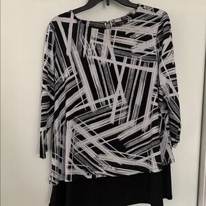 Cocomo Black and White Abstract Print Top